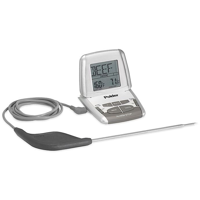 slide 1 of 2, Polder Deluxe Preset Oven Cooking Thermometer with Probe, 1 ct