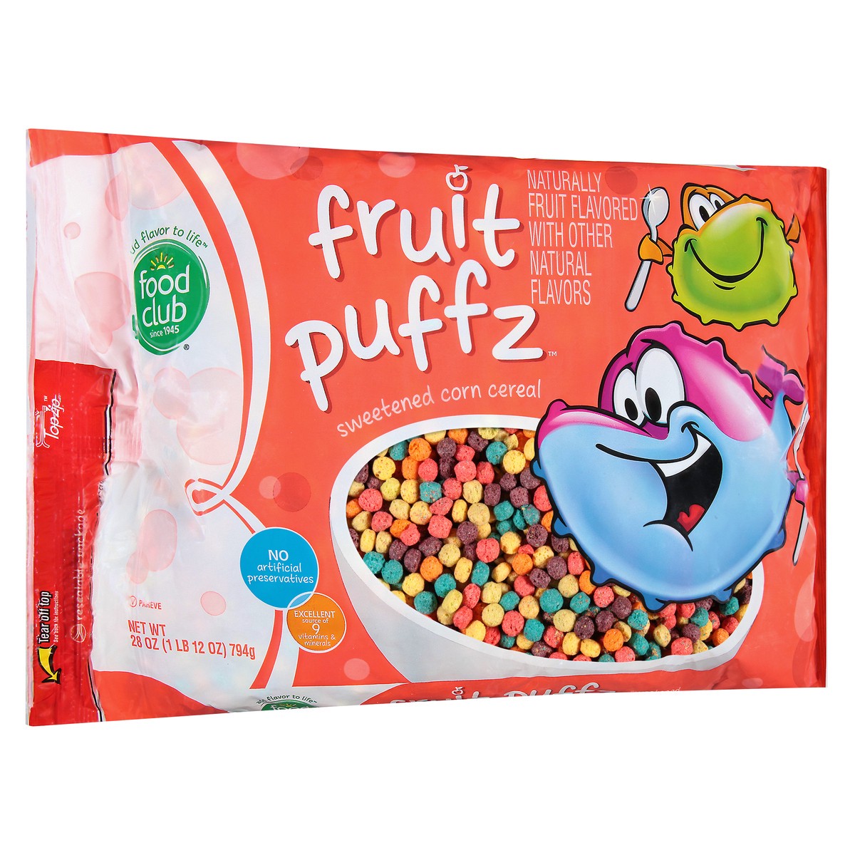 slide 2 of 11, Food Club Fruit Puffz Sweetened Corn Cereal, 10 ct