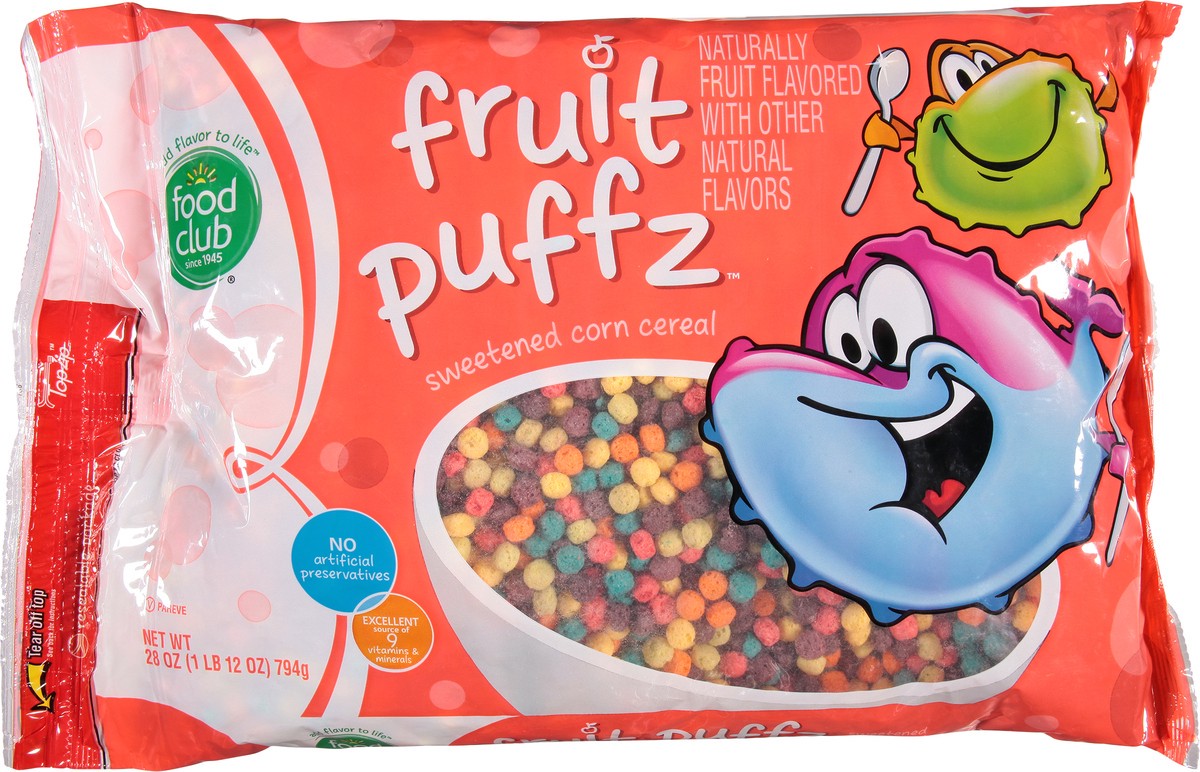 slide 9 of 11, Food Club Fruit Puffz Sweetened Corn Cereal, 10 ct