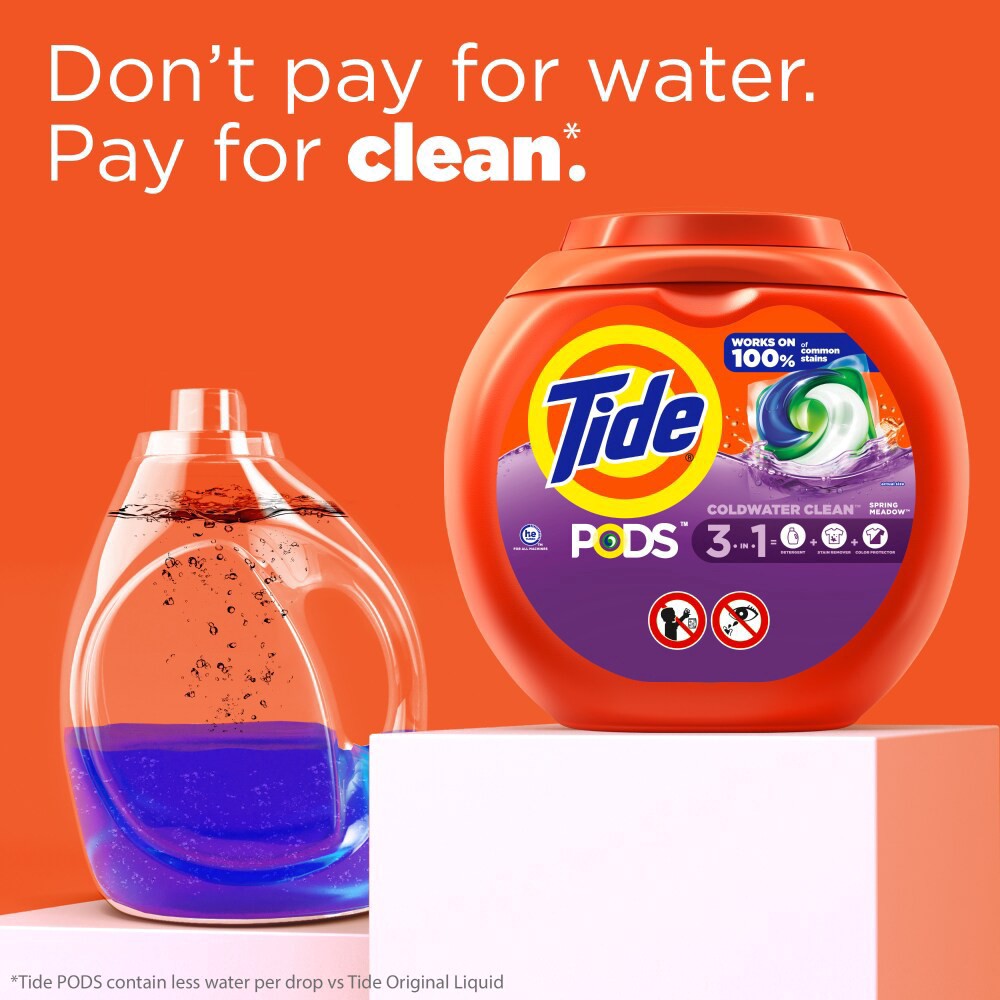 slide 6 of 6, Tide PODS Spring Meadow Laundry Detergent Pacs, 3-in-1, 19 ct