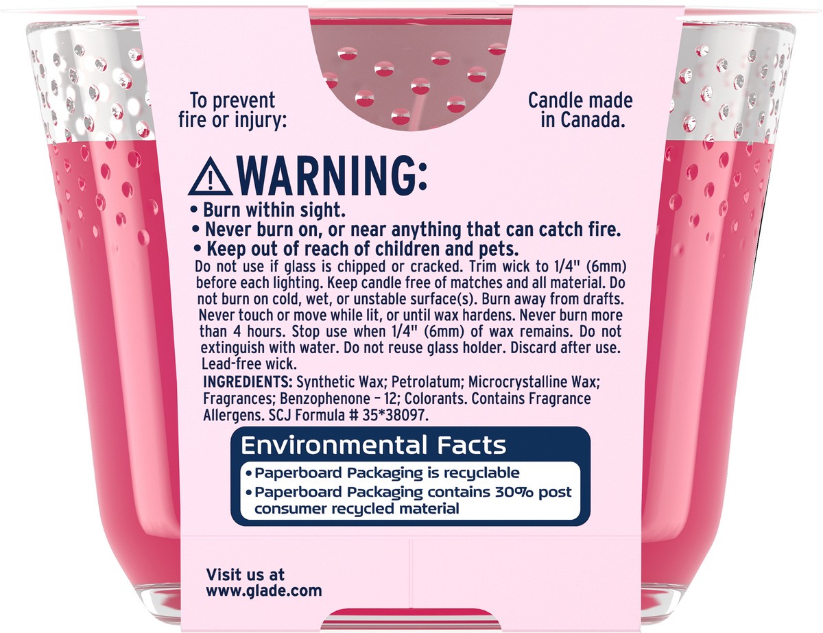 slide 2 of 5, Glade Scented 3-Wick Candle Jar, Exotic Tropical Blossoms, Fragrance Infused with Essential Oils, 6.8 oz, 6.8 oz