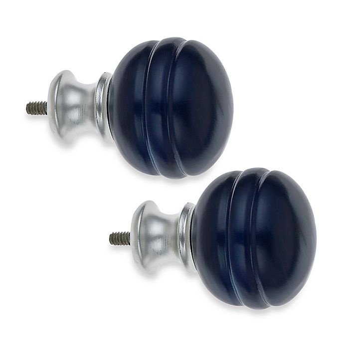 slide 1 of 1, Cambria My Room Orbit Finial - Navy and Brushed Nickel, 2 ct