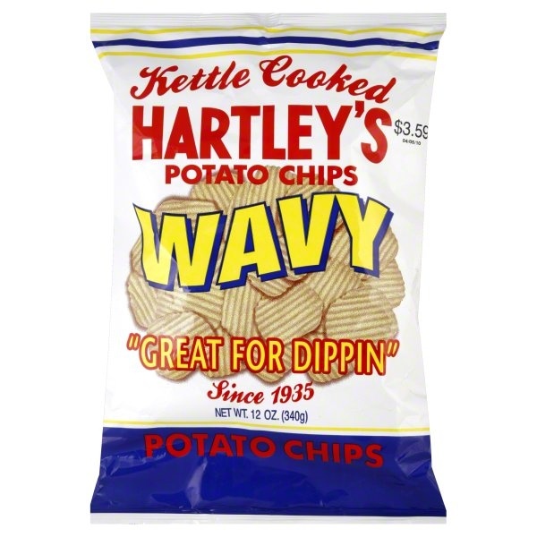 slide 1 of 1, Hartley's Plain Wavy Chips, 10 oz