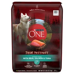 Purina ONE High Protein, Natural Dry Dog Food, True Instinct With Real Salmon & Tuna - 27.5 lb. Bag