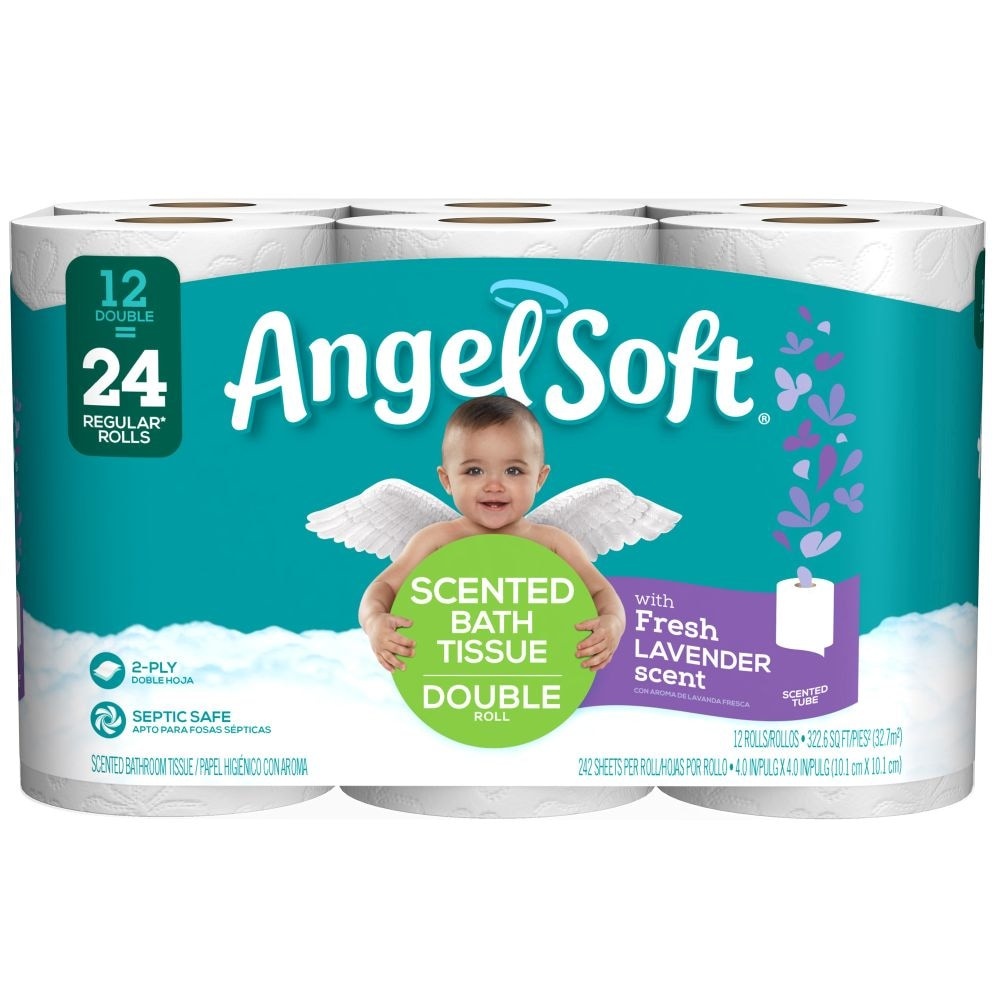 slide 1 of 1, Angel Soft Fresh Lavender Scent Double Roll Bath Tissue, 12 ct