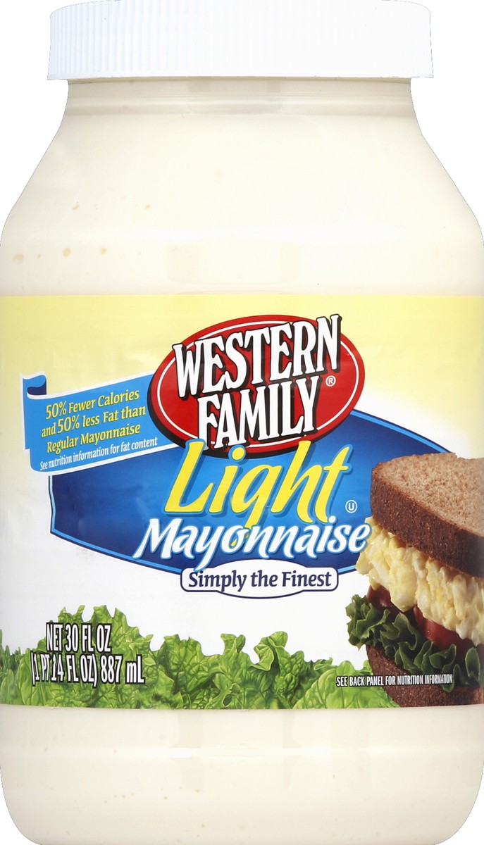 slide 2 of 2, Western Family Light Mayonnaise, 30 oz