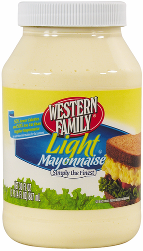 slide 1 of 2, Western Family Light Mayonnaise, 30 oz