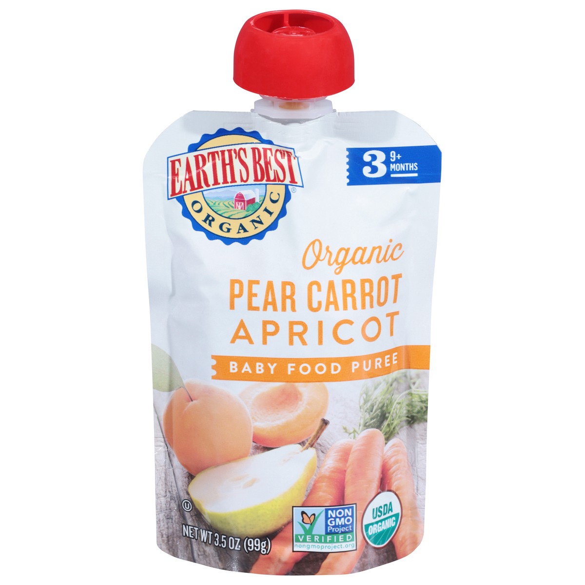 slide 5 of 9, Earth's Best Organic 3 (9+ Months) Pear Carrot Apricot Baby Food 3.5 oz, 3.5 oz