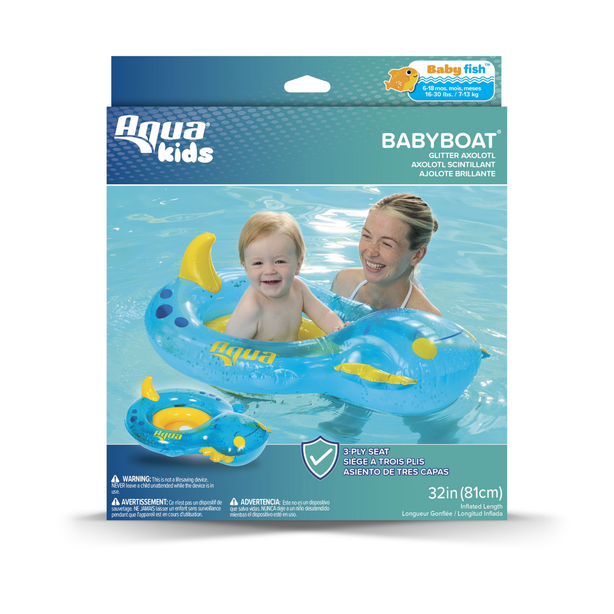 slide 1 of 29, AQUA LEISURE Aqua Sharkie Hammerhead BabyBoat, 1 ct