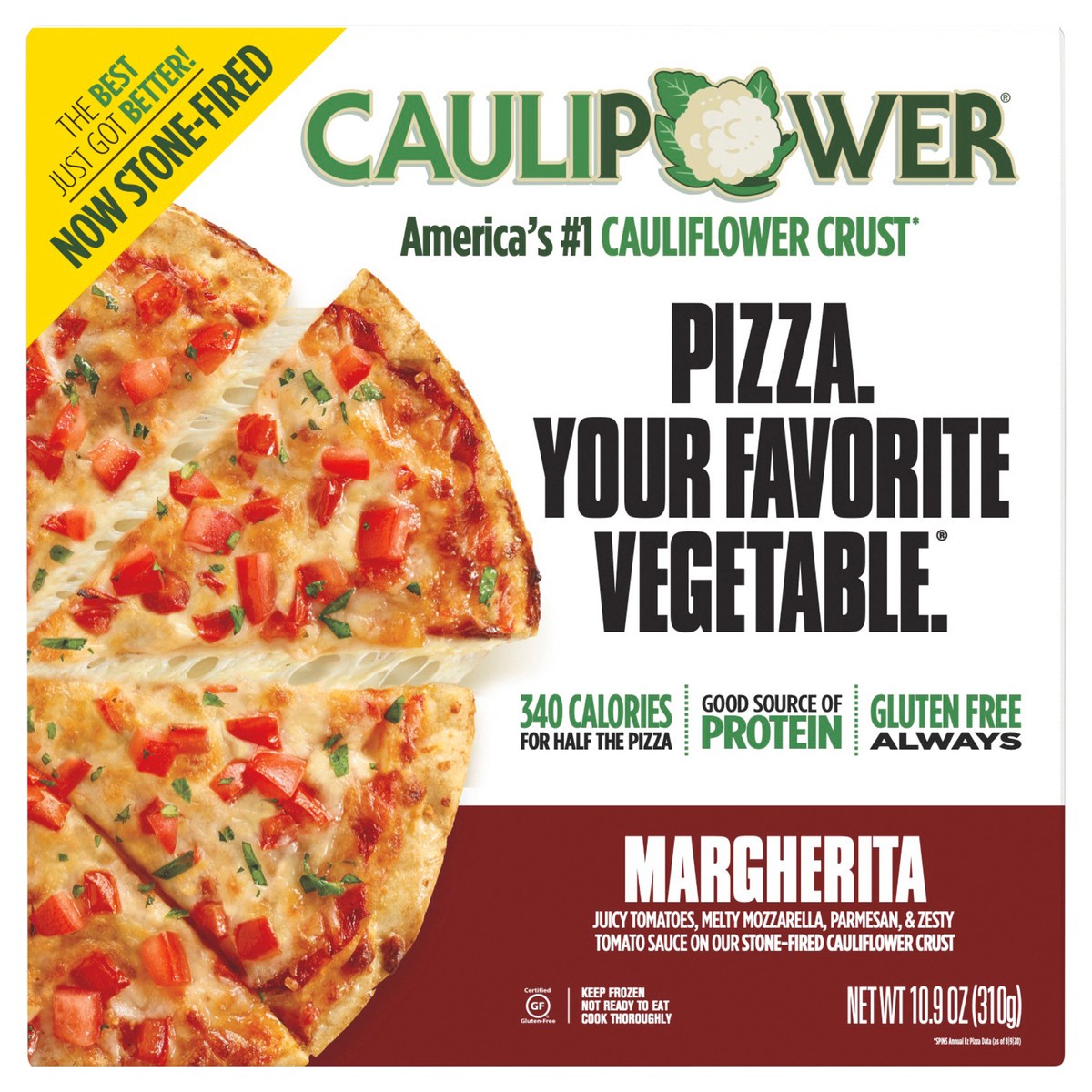 slide 1 of 7, Caulipower Stone-Fired Margherita Cauliflower Crust Frozen Pizza, 10.9 oz