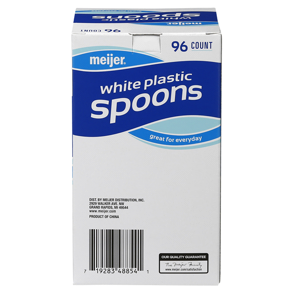 slide 4 of 5, Meijer Plastic Spoons, White, 96 ct