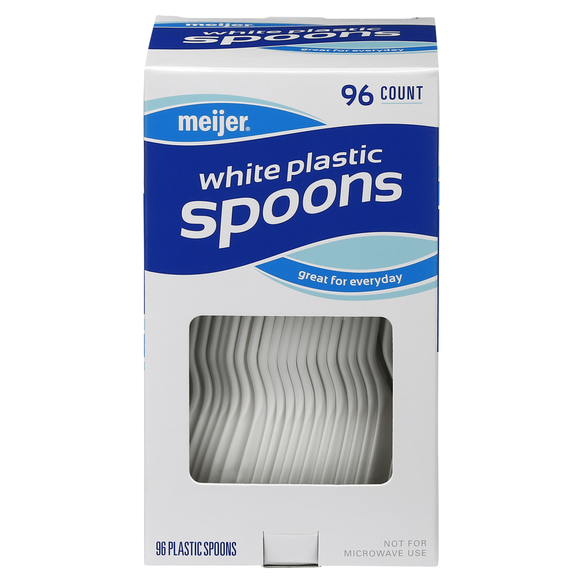 slide 1 of 5, Meijer Plastic Spoons, White, 96 ct