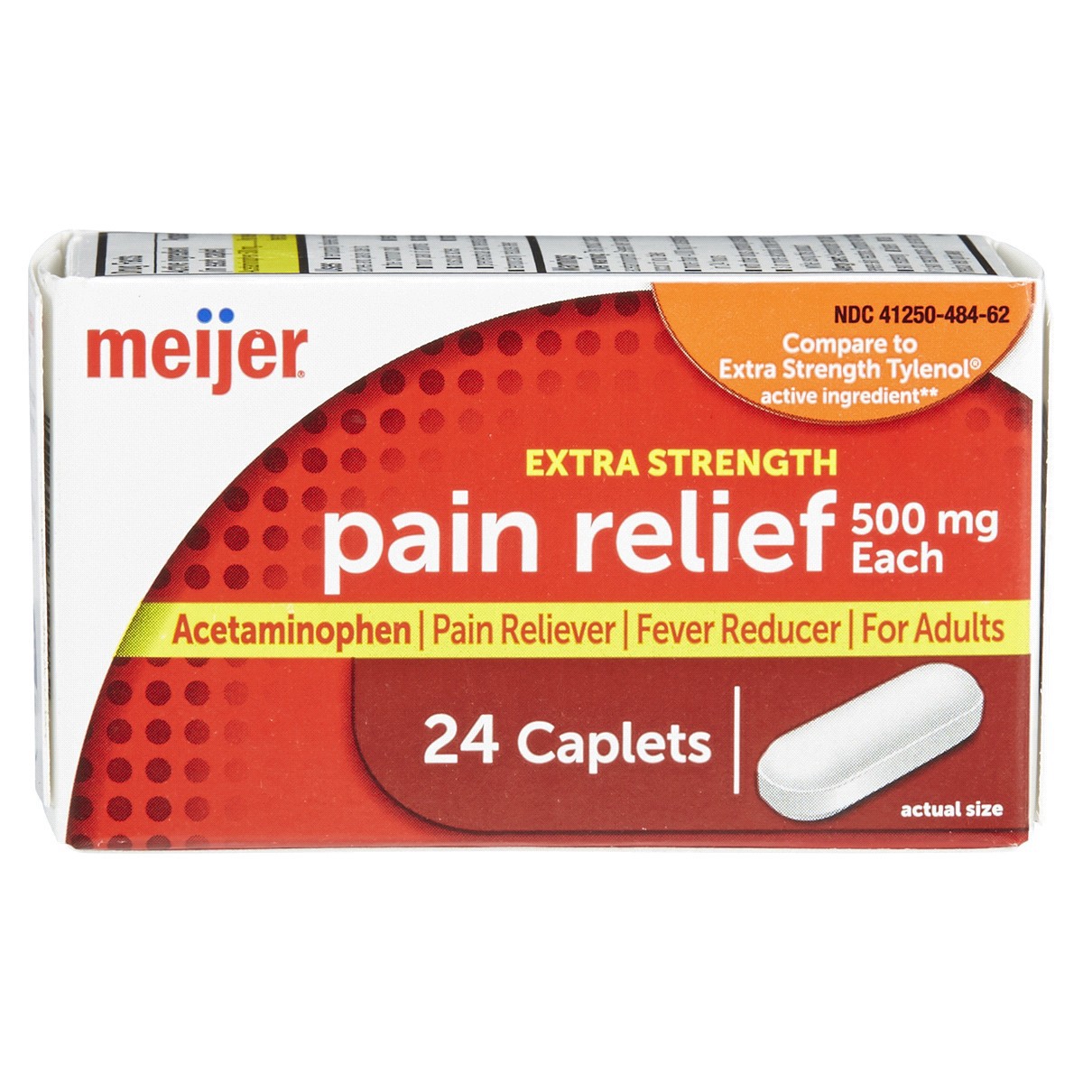 slide 1 of 29, Meijer Extra Strength Acetaminophen Caplets, 500 mg, 24 ct