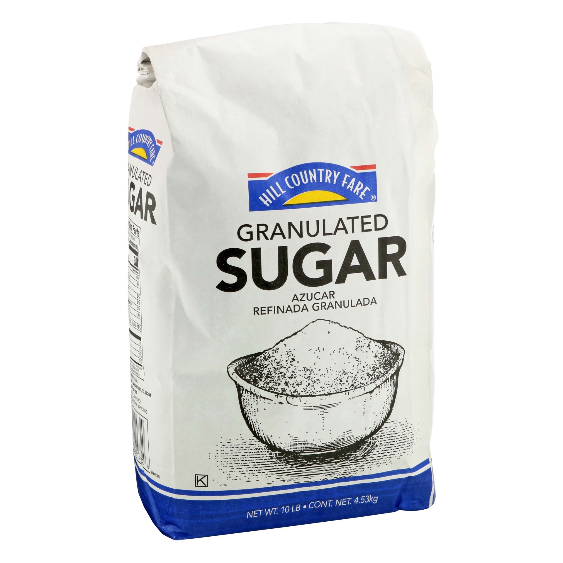 slide 1 of 1, Hill Country Fare Granulated Sugar, 10 lb