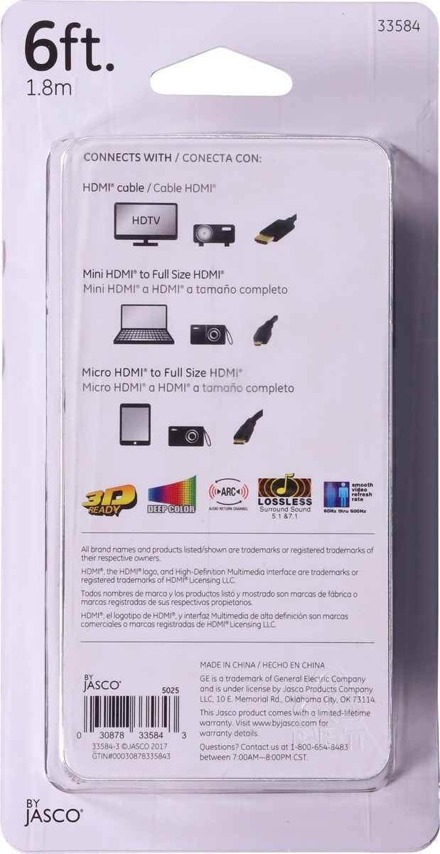 slide 2 of 9, GE 6 Feet Universal HDMI Kit 1 ea, 1 ct