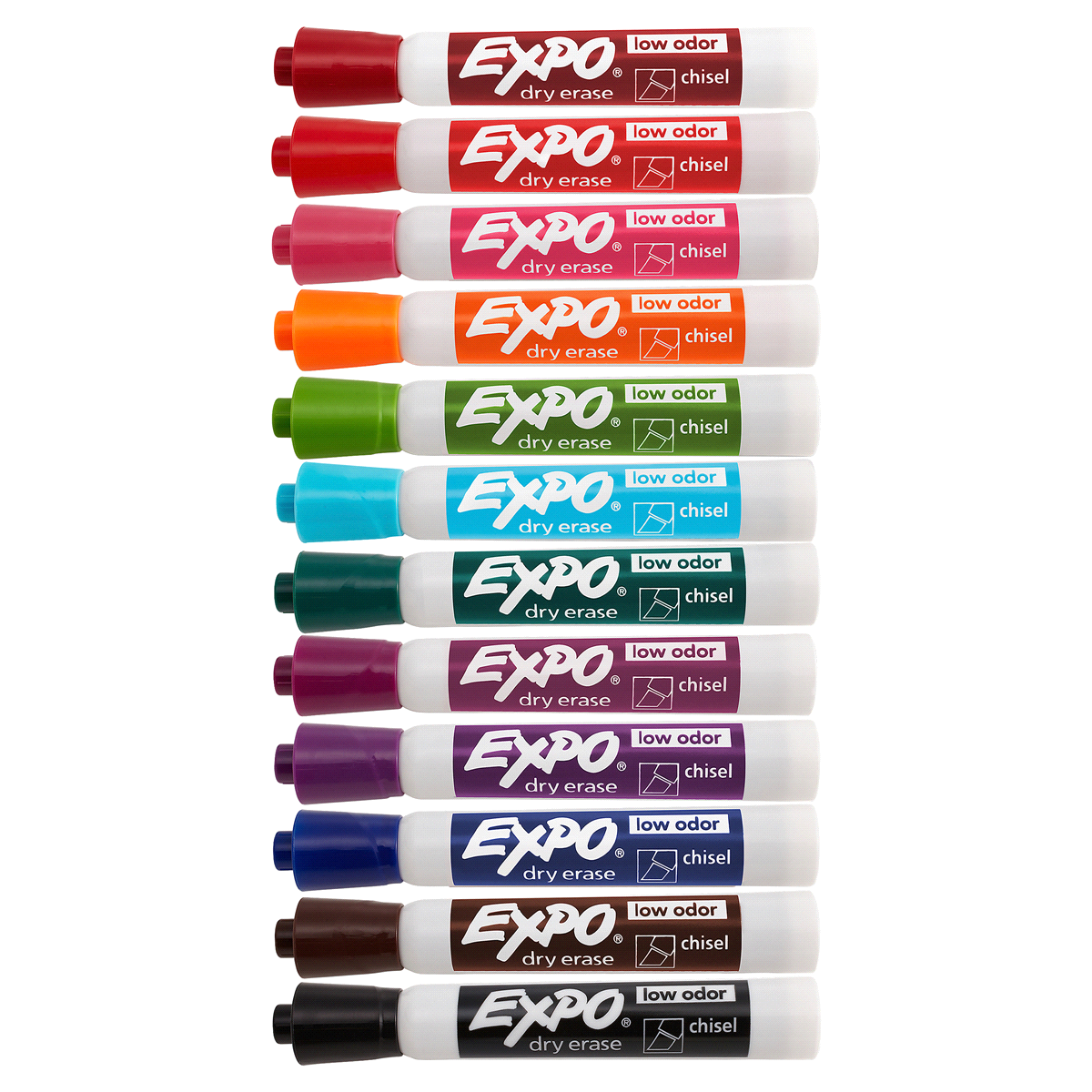 EXPO Low Odor Dry Erase Vibrant Color Markers, Medium Tip - Multicolor ...