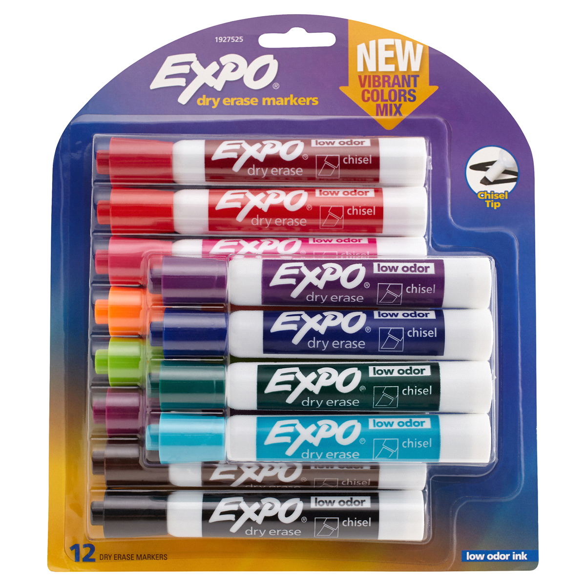 slide 1 of 4, EXPO Low Odor Dry Erase Vibrant Color Markers, Medium Tip - Multicolor, 12 ct