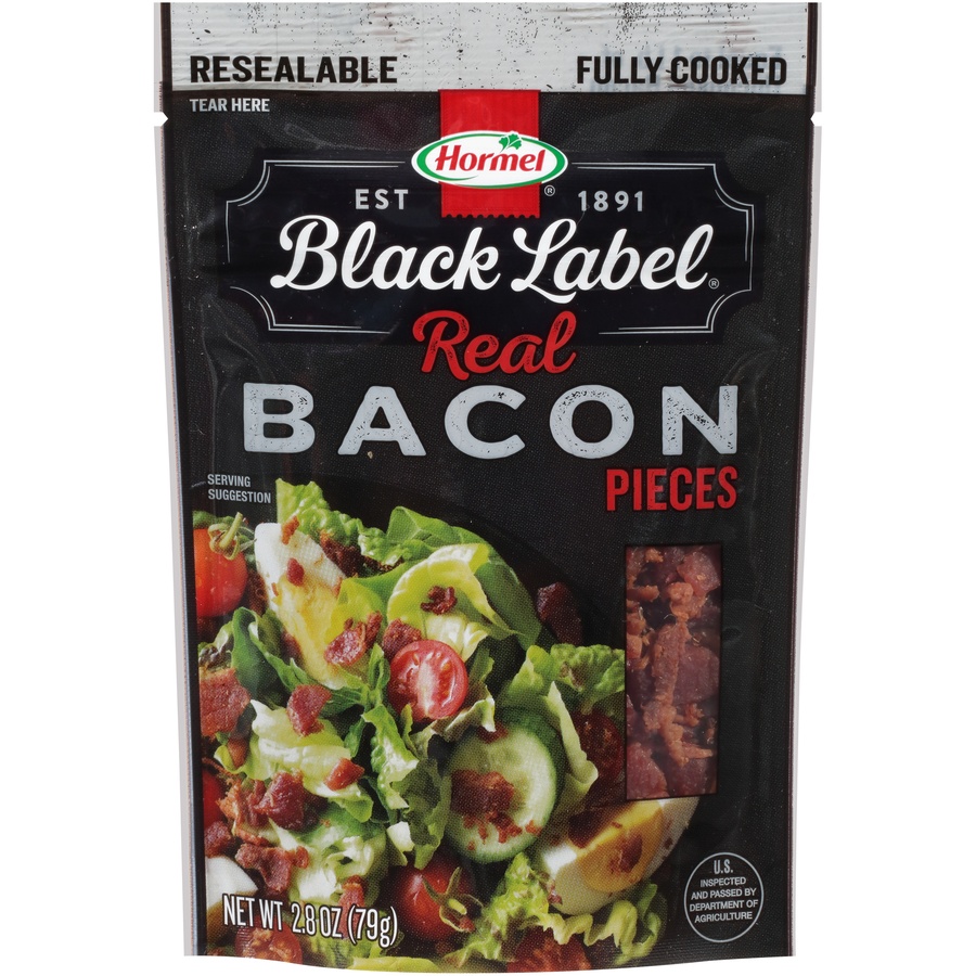 slide 1 of 6, Hormel Bacon, Real Pieces-Hormel Black Label, 2.8 oz