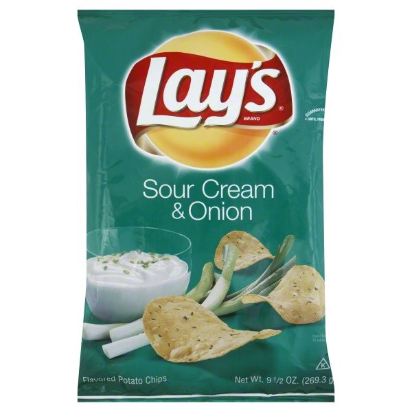 slide 1 of 6, Lay's Sour Cream & Onion Flavored Potato Chips, 9.5 oz