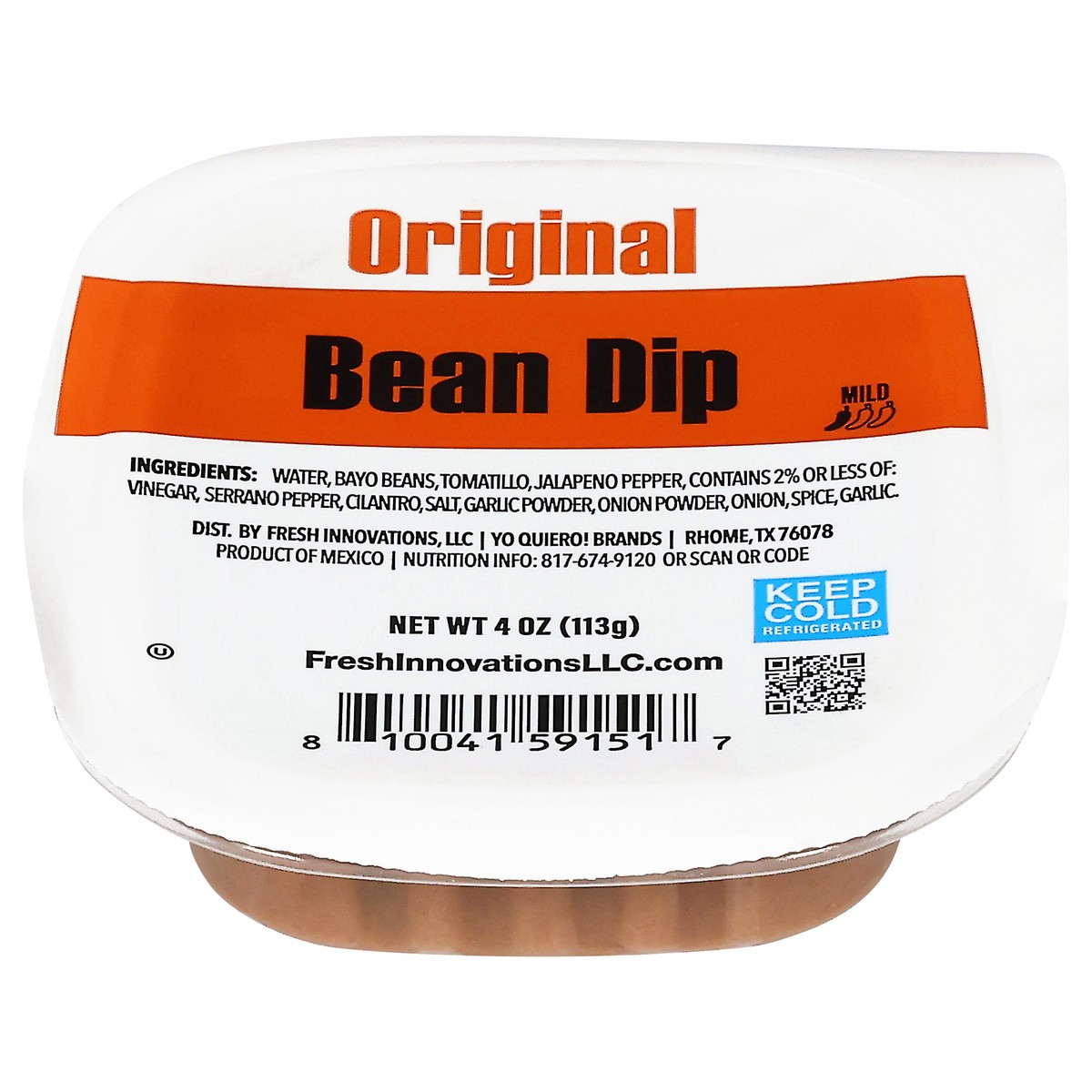 slide 5 of 13, ¡Yo Quiero! Mild Bean Dip 4 oz, 4 oz
