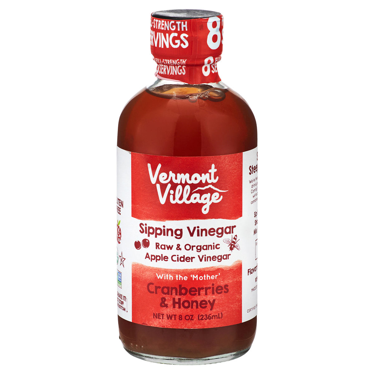 slide 1 of 1, Vermont Village Cranberries And Honey Sipping Vinegar, 8 oz