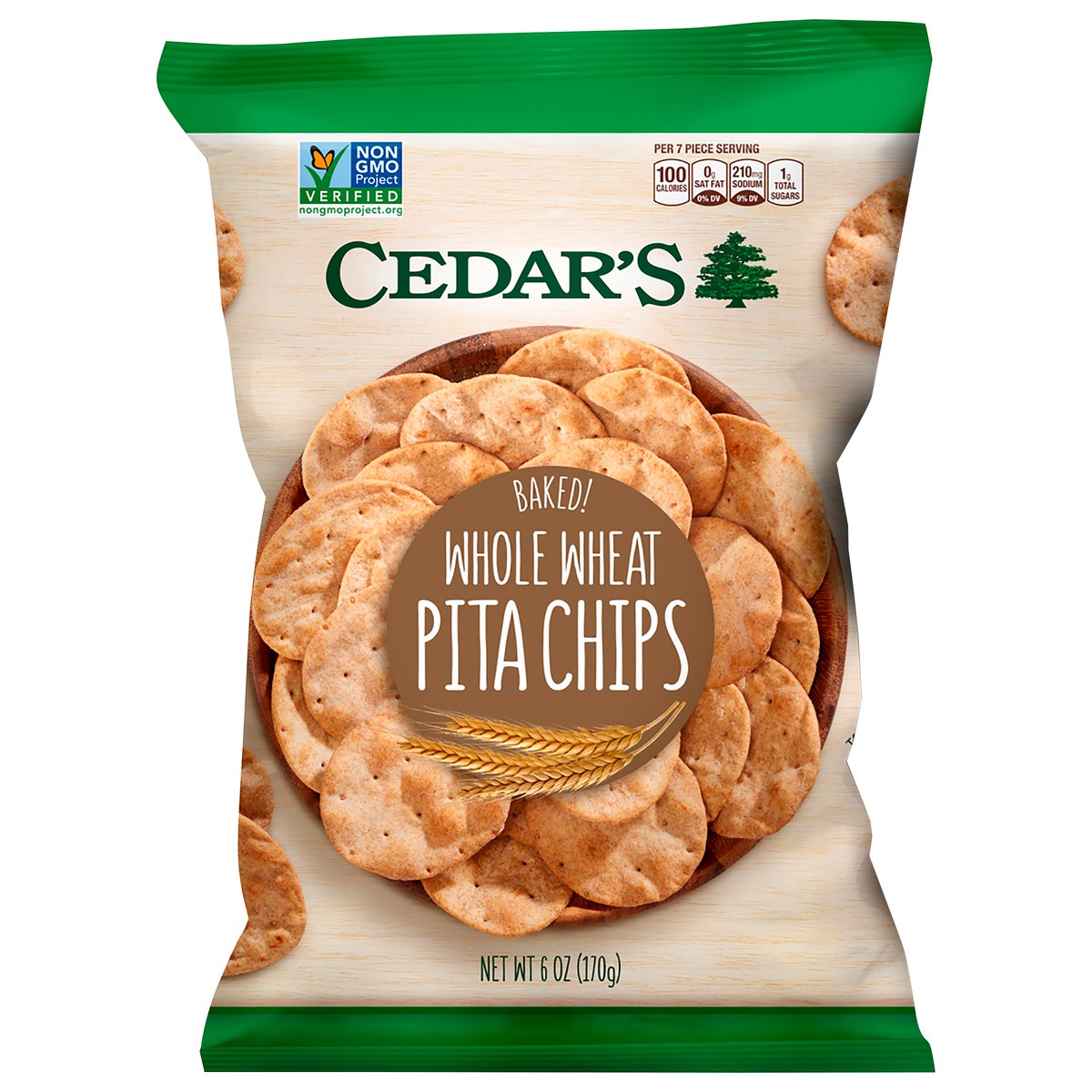 slide 1 of 2, Cedar's Whole Wheat Pita Chips, 6 oz