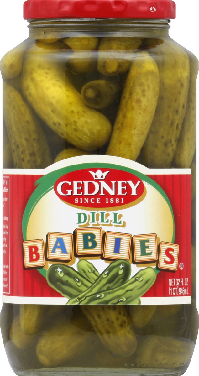 slide 1 of 2, Gedney Dill Babies Pickles, 32 oz