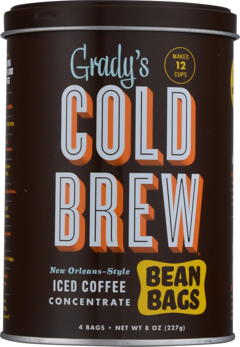 slide 6 of 9, Grady's New Orleans-Style Iced Coffee Concentrate Bean Bags 4 ea Tin, 4 ct