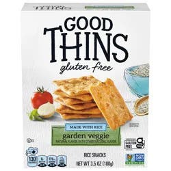 GOOD THiNS Garden Veggie Rice Snacks Gluten Free Crackers\, Snack Crackers\, 3.5 oz