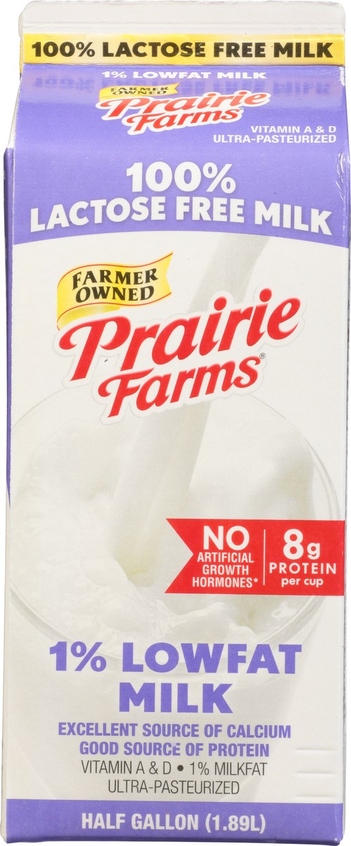 slide 8 of 9, Prairie Farms 100% Lactose Free 1% Lowfat Milk 0.5 gl Carton, 1/2 gal