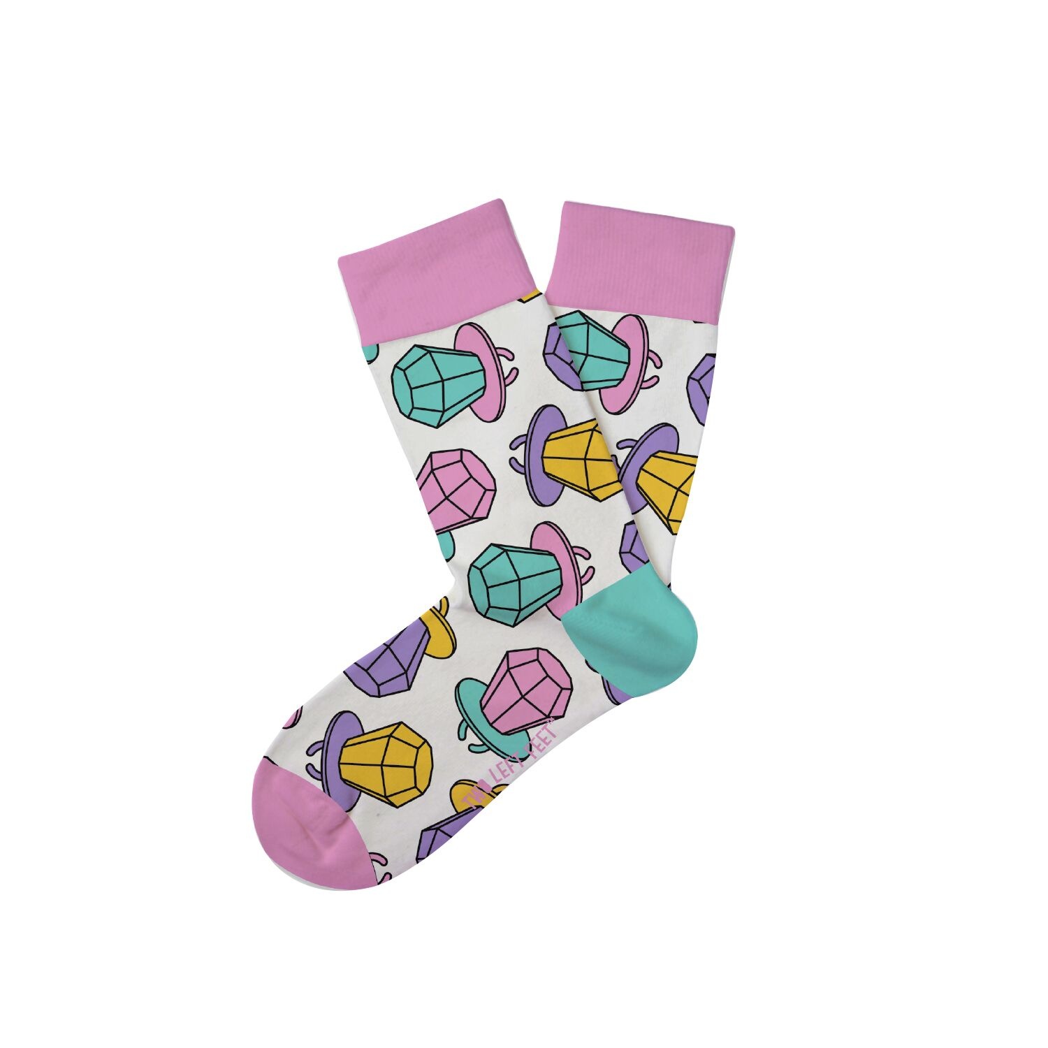 slide 1 of 1, Two Left Feet Rock The Pop Big Kids Socks, 1 pair