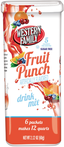 slide 1 of 1, Western Family Drink Mix Punch Sugar Free, 2.12 oz