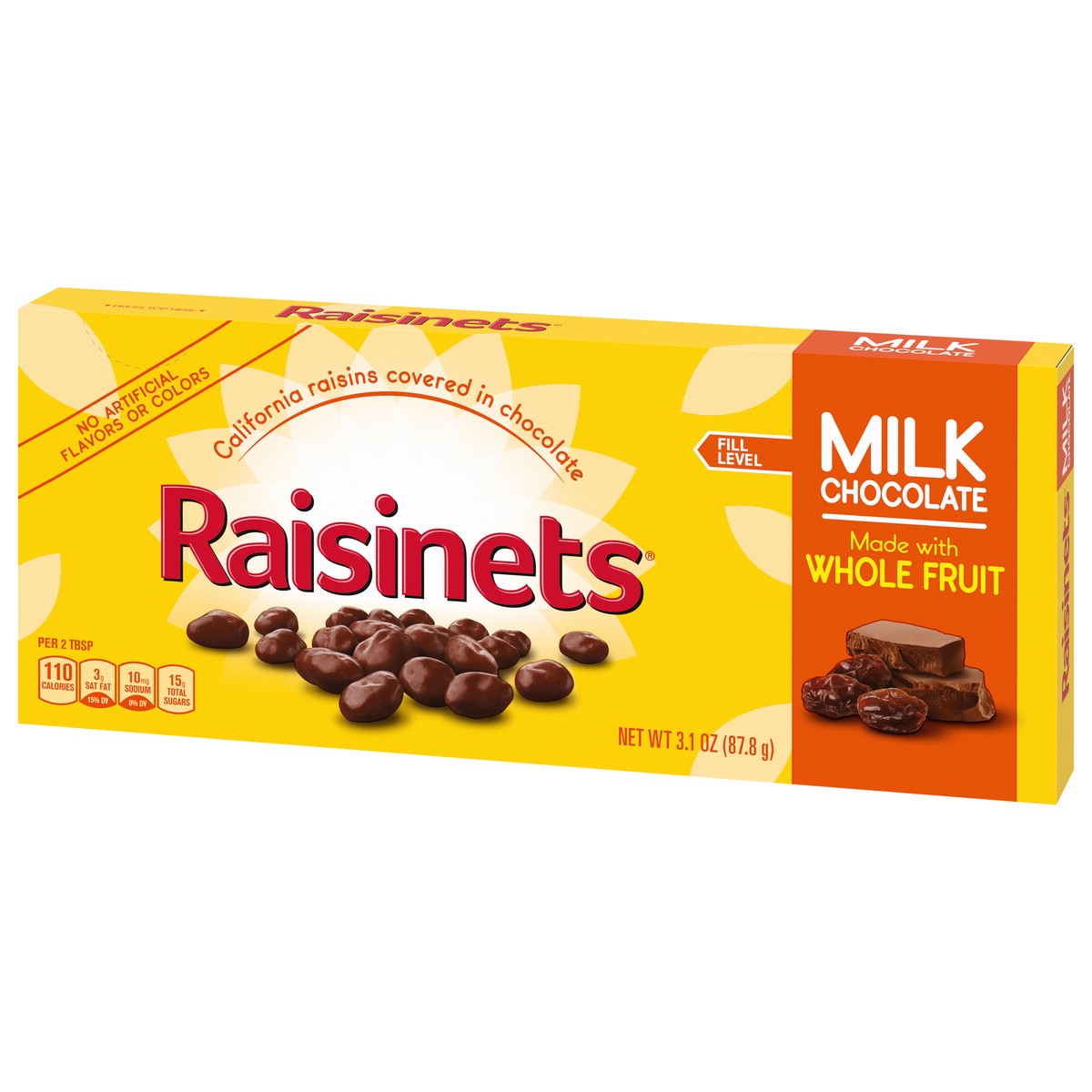 slide 8 of 9, Raisinets Milk-Chocolate-Covered California Raisins, Movie Theater Candy Box, 3.1oz, 3.1 oz