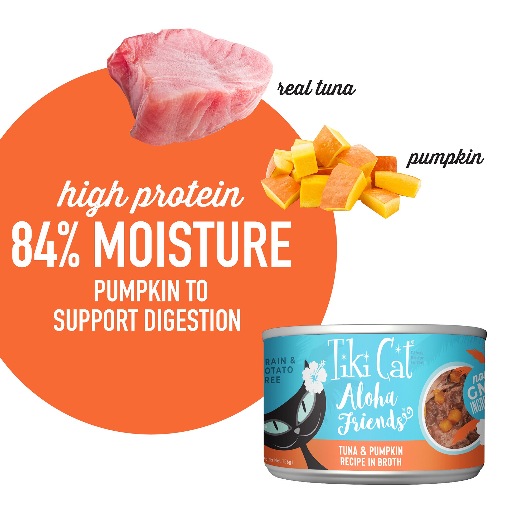 slide 8 of 8, Tiki Cat Aloha Friends Wet Cat Food, Tuna & Pumpkin, 5.5 oz. Can, 1 ct