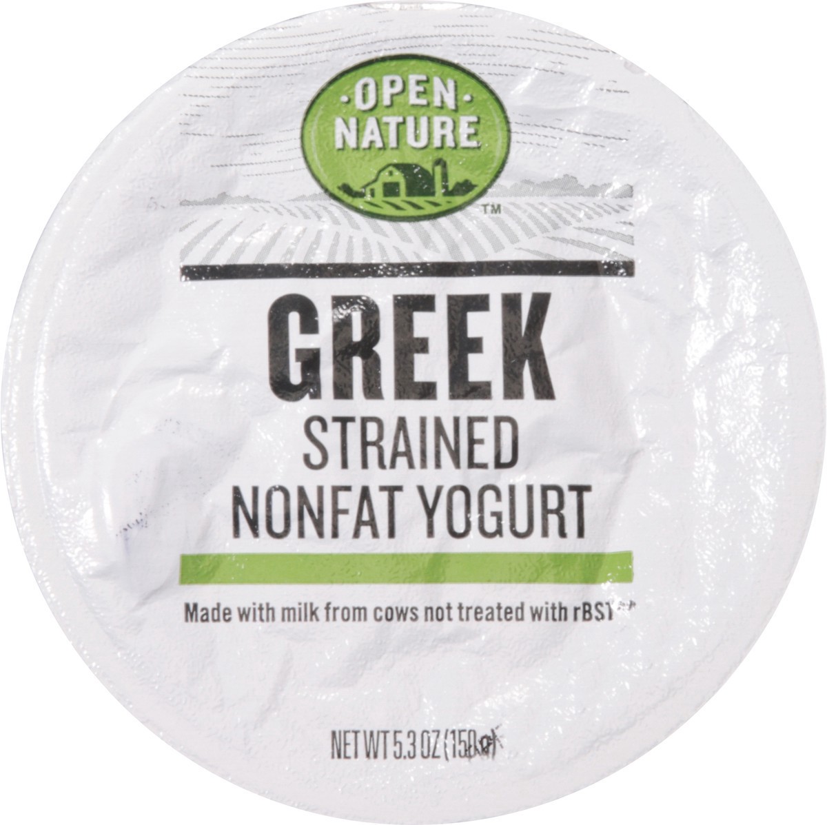 slide 5 of 9, Open Nature Yogurt Greek Nonfat Strained Fruit on the Bottom Strawberry, 5.3 oz