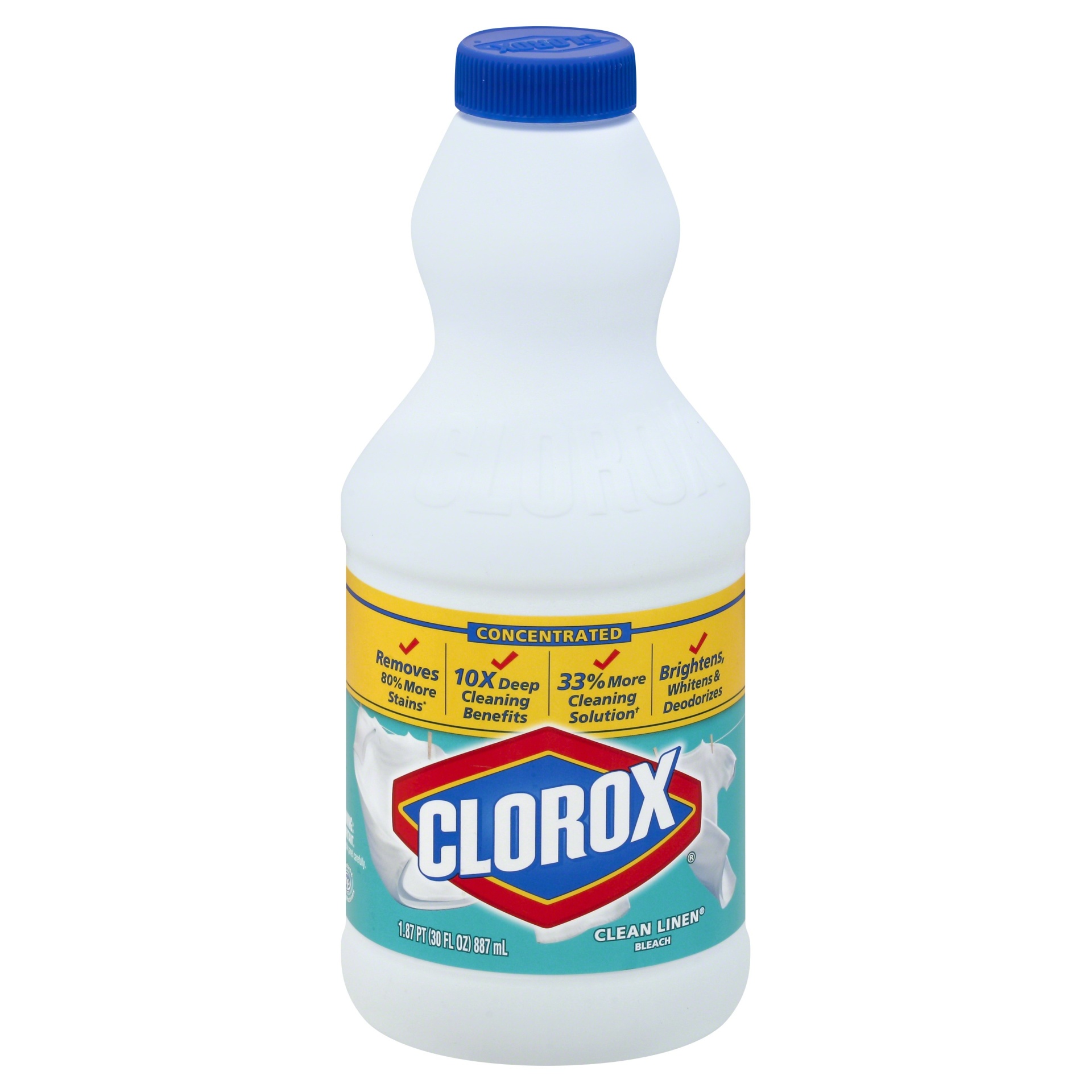 slide 1 of 1, Clorox Bleach, Concentrated, Clean Linen, 30 Ounce, 30 oz