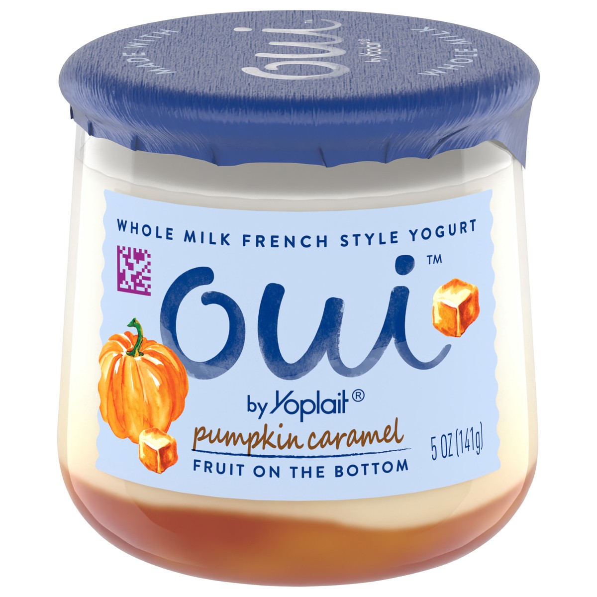 slide 1 of 8, Oui by Yoplait French Style Pumpkin Caramel Whole Milk Yogurt 5 OZ Jar, 5 oz