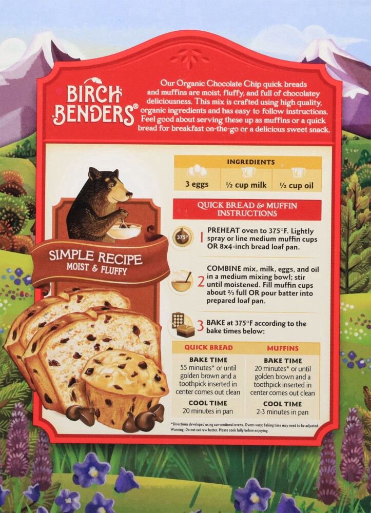 slide 3 of 4, Birch Benders Organic Chocolate Chip Quick Bread & Muffin Mix 14.3 oz, 14.3 oz