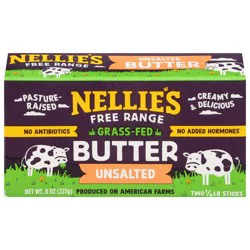 Nellie's Sticks Unsalted Butter 2 - 0.25 lb Sticks