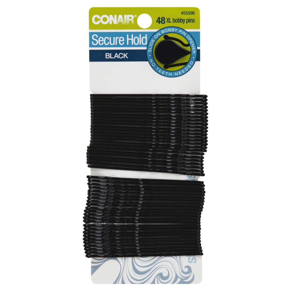 slide 2 of 3, Conair Black Holds More Hair Pin & Secure 48 Pack, 1 ct