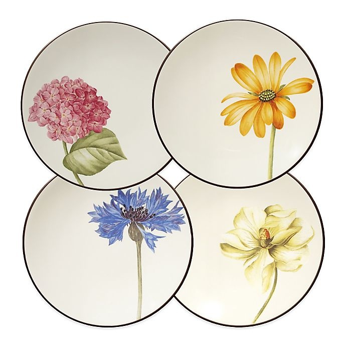 slide 1 of 1, Noritake ColorwaveFloral Appetizer Plates - Chocolate, 4 ct