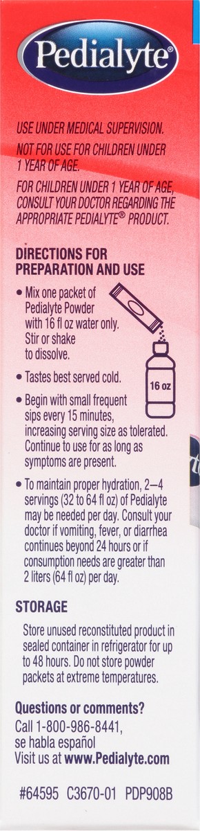slide 7 of 9, Pedialyte Cherry Flavor Electrolyte Powder - 6 ct, 6 ct