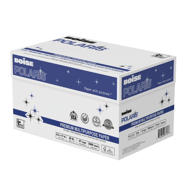 slide 1 of 2, Boise Polaris Premium Multipurpose Paper - White Per Carton), 20 lb