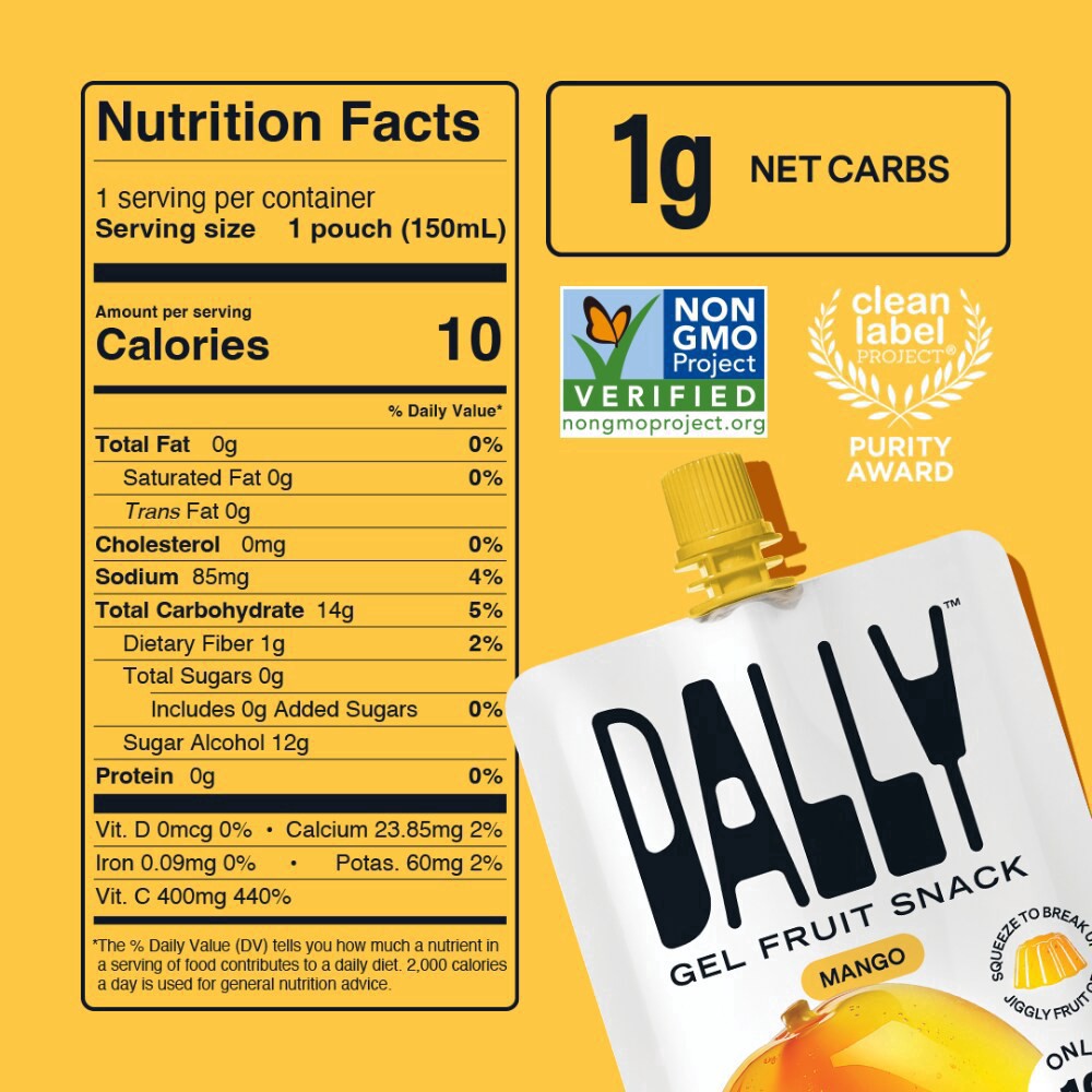 slide 3 of 6, Dally Mango Gel Fruit Snack 5.07 fl oz, 5.07 fl oz