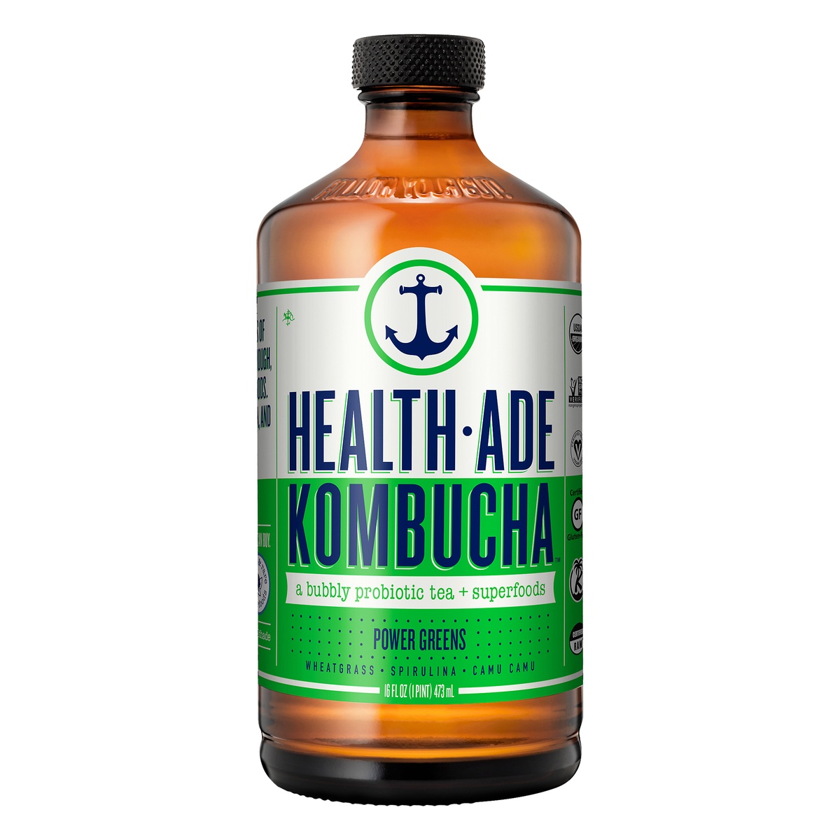 slide 1 of 1, Health-Ade Power Greens Kombucha - 16 oz, 16 oz