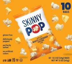 Skinny Pop Dairy Free White Cheddar Popcorn Multipack - 10 ct; 0.5 oz