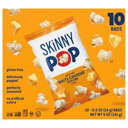 SkinnyPop Dairy Free White Cheddar Popcorn Multipack - 10 ct; 0.5 oz
