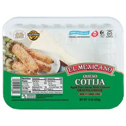 El Mexicano Part Skim Queso Cotija Grating Cheese 15 oz