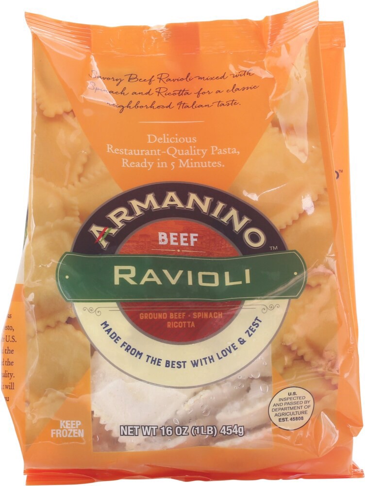 slide 2 of 4, Armanino Beef Ravioli, 16 oz