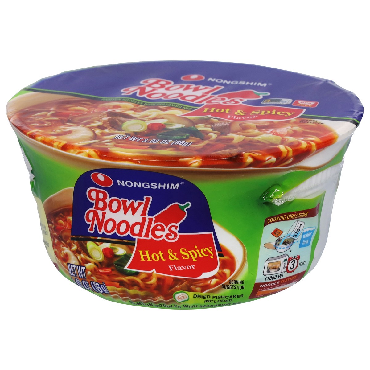 slide 7 of 9, Nongshim Hot & Spicy Flavor Bowl Noodles 3.03 oz, 3.03 oz